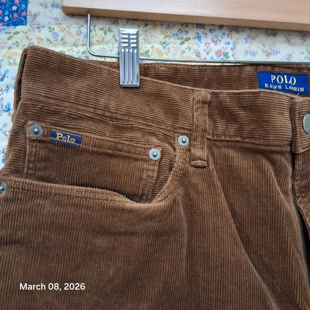 Polo by Ralph Lauren Corduroy Pants Size 36x30 Brown Straight Leg Regular Fit